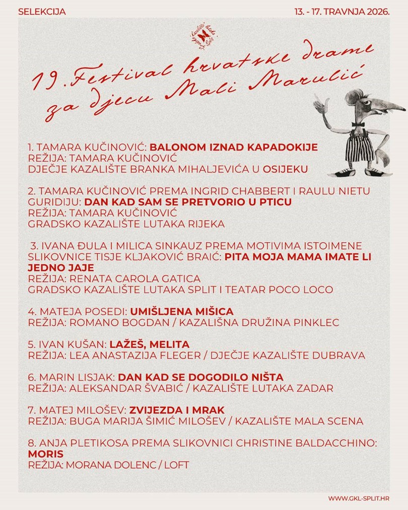 "Zvijezda i mrak" odabrana za službenu selekciju 19. Festivala Mali Marulić